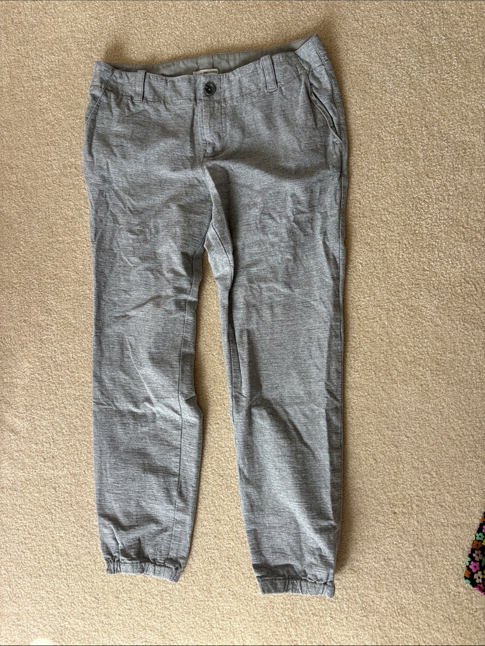 James Perse Gray Elastic-Cuff Trousers